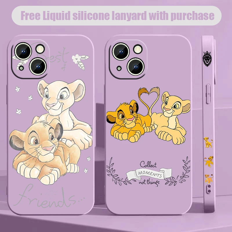 Disney Lion King Telefón pre iPhone 15 14 13 12 11 Pro Max Mini x XR XS SE 8 7 Plus tekutina ľavá lano Soft Capa Cover Funda