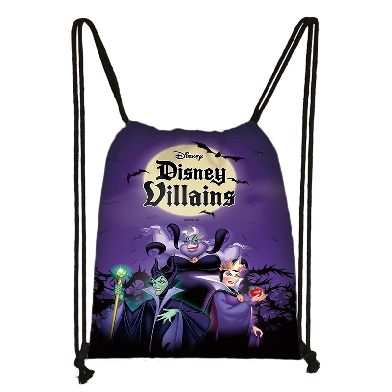 Disney Maleficent sťahovacia taška Denná neformálna taška chlapec Girl Dievčatá sťahovacie tašky Skladovacie taška na nákupné plážové tašky