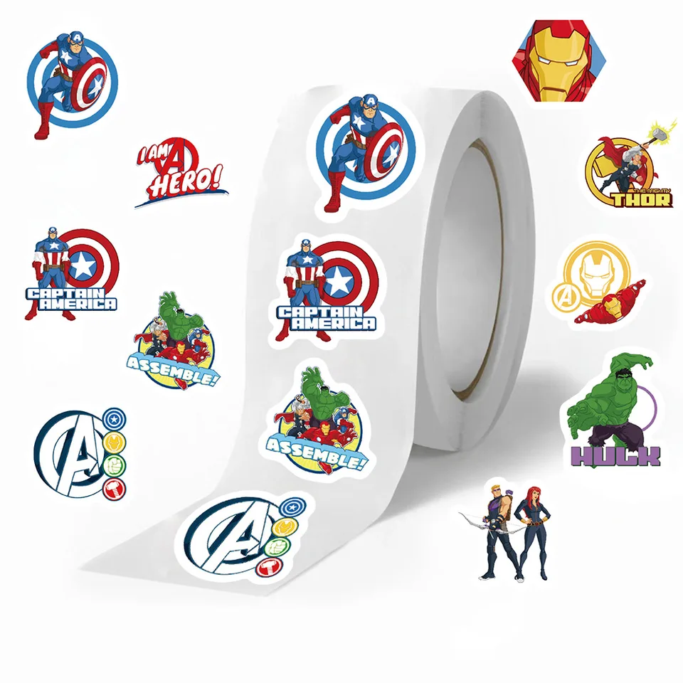 Disney Marvel Avengers karikatúra roztomilá super hrdina Iron Man Roll Sticker DIY Guitar NAPOJETNÝ LAPTOP PRÍRUČKA PRÍRUČKA PRÍRUČKA DETI DET