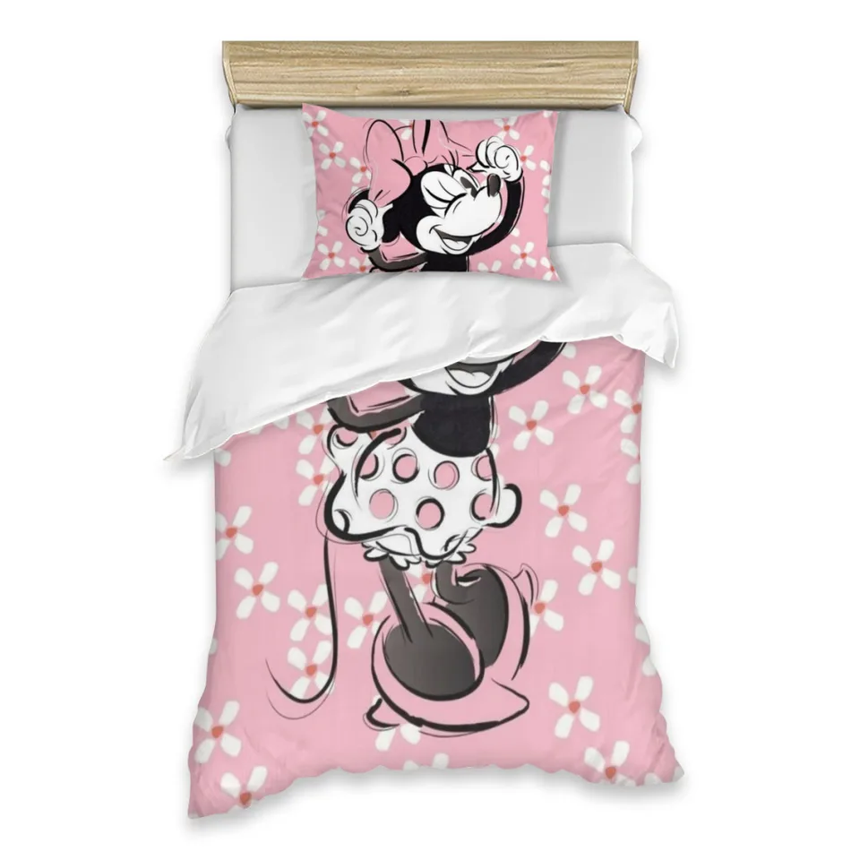Disney Mickey Minnie Mouse Single Bed Betets Set Kompletné puzdro s jednou ľanovou prikrývkou
