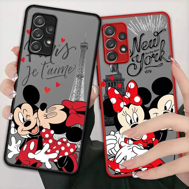 Disney Mickey Minnie Paris Original Edge Soft Soft Hard Case pre Samsung Galaxy A52 A12 A51 A32 A21S A71 A53 A13 4G 5G A23 A13