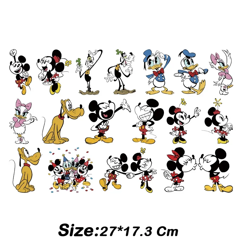 Disney Mickey Mouse Cartoon DIY Print Tlač, tepelné záplaty pre oblečenie vhodné pre kapucňu, tričko, vankúš
