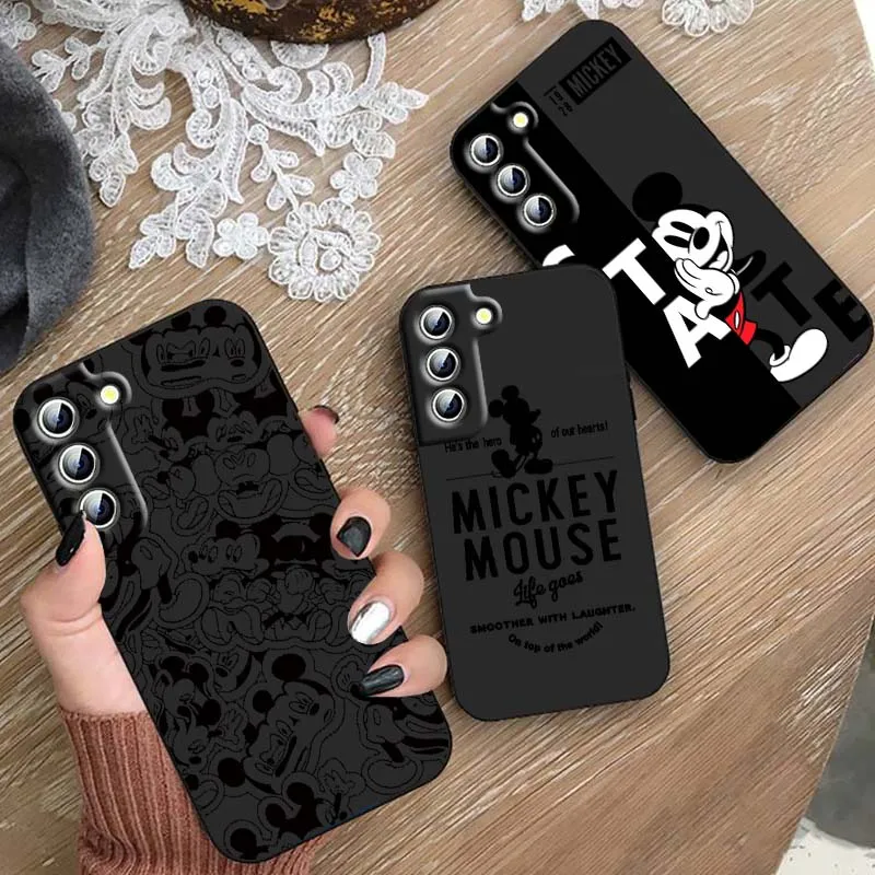 Disney Mickey Mouse Cartoon pre Samsung Galaxy S25 S24 S23 S22 S21 S20 S10 S10E S9 Ultra Plus Lite FE 4G 5G Čierny puzdro na telefón