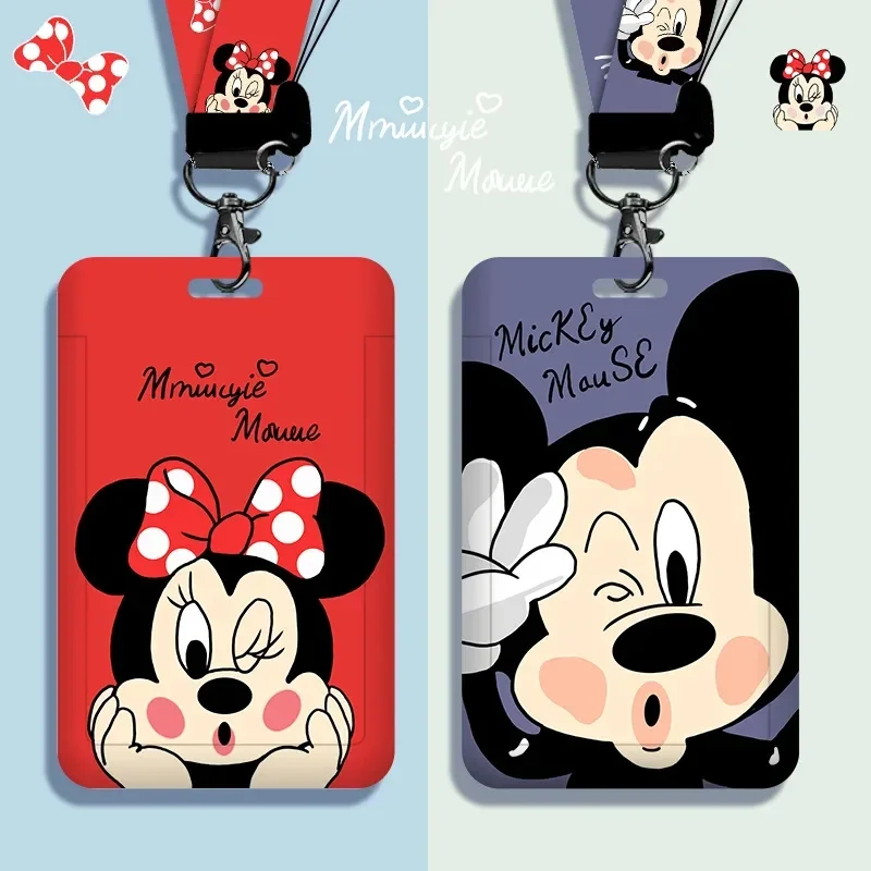 Disney Mickey Mouse Cute Cartoon Card Držiteľ s držiteľom karty na kartu s šnúrkou