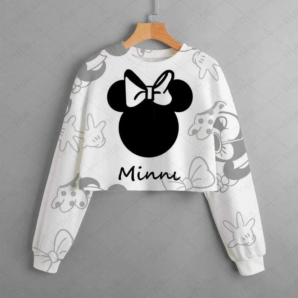 Disney Mickey Mouse Girls 'Hoodie Spring Jarná krátka mikina s dlhým rukávom Top detská mikina Disney Stitch Cartoon Print