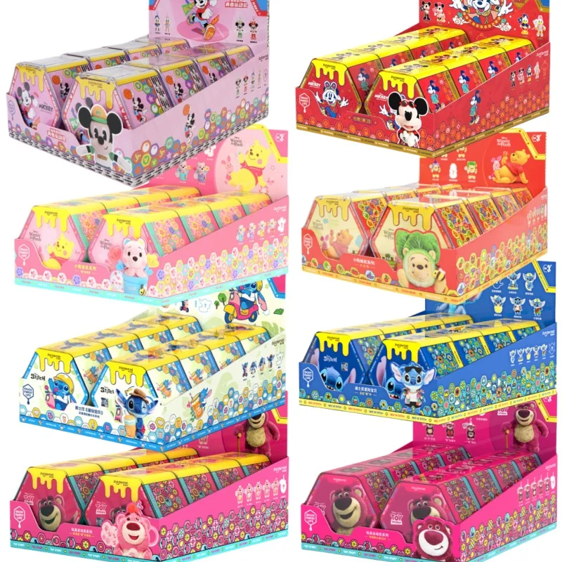 Disney Mickey Mouse Stitch Strawberry Bear Winnie Bear Fruit Party prívesok Hračka Small Boutique Gift Box plyšové hračky pre deti darčeky