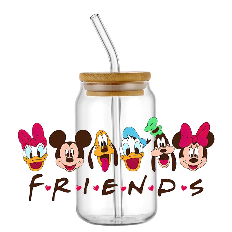 Disney Mickey navrhuje UV dtf libby zábaly 16oz sklenené poháre odolnosť