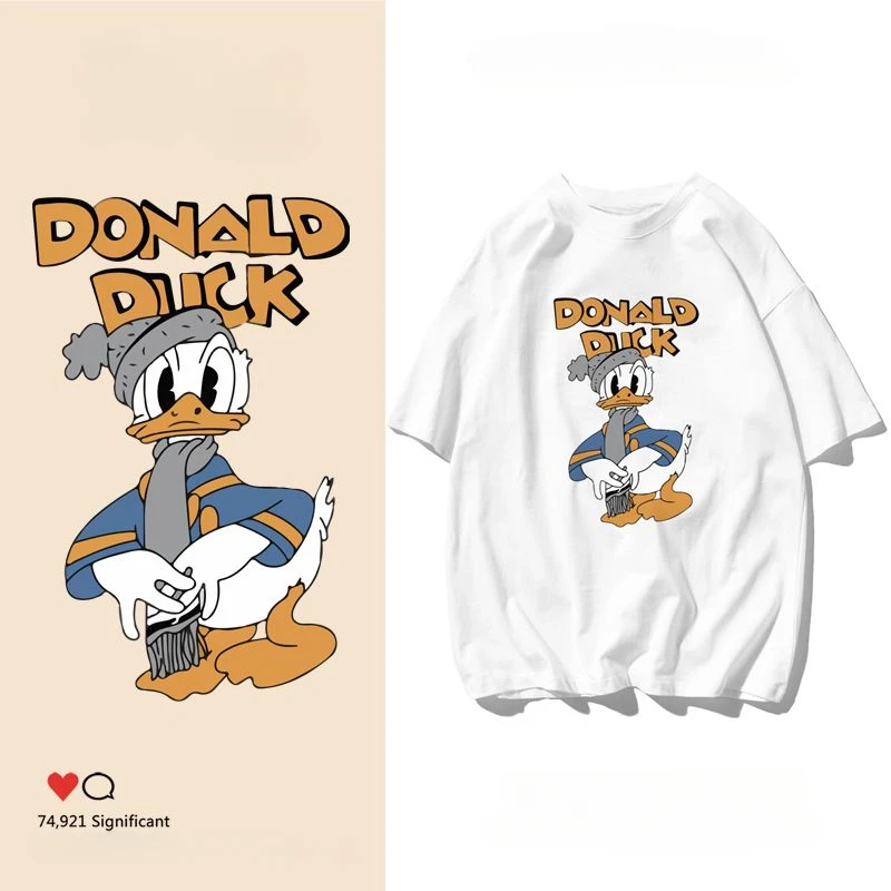Disney Mickey Unisex Tričko harajuku anime Donald Duck T-Shirt Pánske a dámske bavlna Pohodlné priedušné tričko