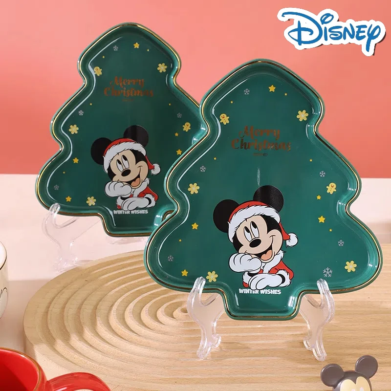 Disney Mickey vianočné misky a taniere keramické misky Dláždené misky Darček jedálenská misa Obmedzená tvarová tanier Catlery Set vianočný darček