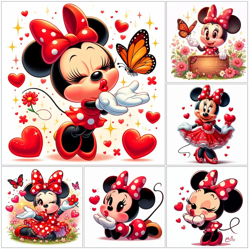 Disney Minnie Mouse Diamond Mosaic Cartoon Nová zbierka 2024 maľba s štvorcovými kamienkami vŕtačka výšivky predaja nástenné umenie