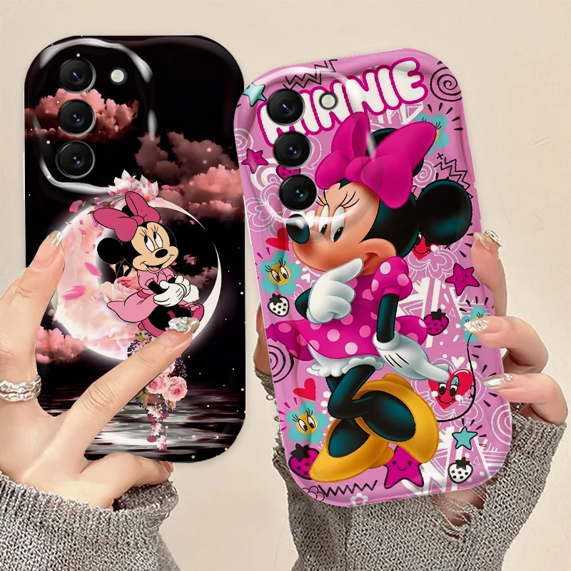 Disney Minnie Pink pre Samsung S24 S23 S21 S20 Ultra Plus Fe A73 A72 A71 A51 A31 A05S A05 A04 5G Wave Oil Puzdro TPU TPU