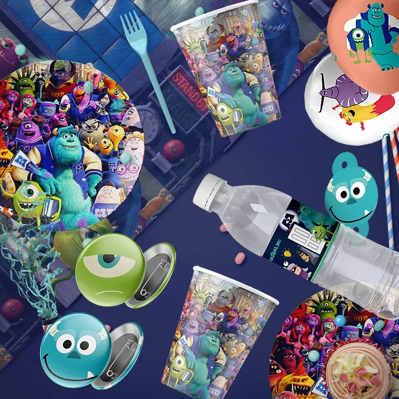 Disney Monsters University téma večierok Dodávky riadkového pohára tanier Topper Kid Dievčatá narodeninové oslavy dekorácia Dieťa bábätko