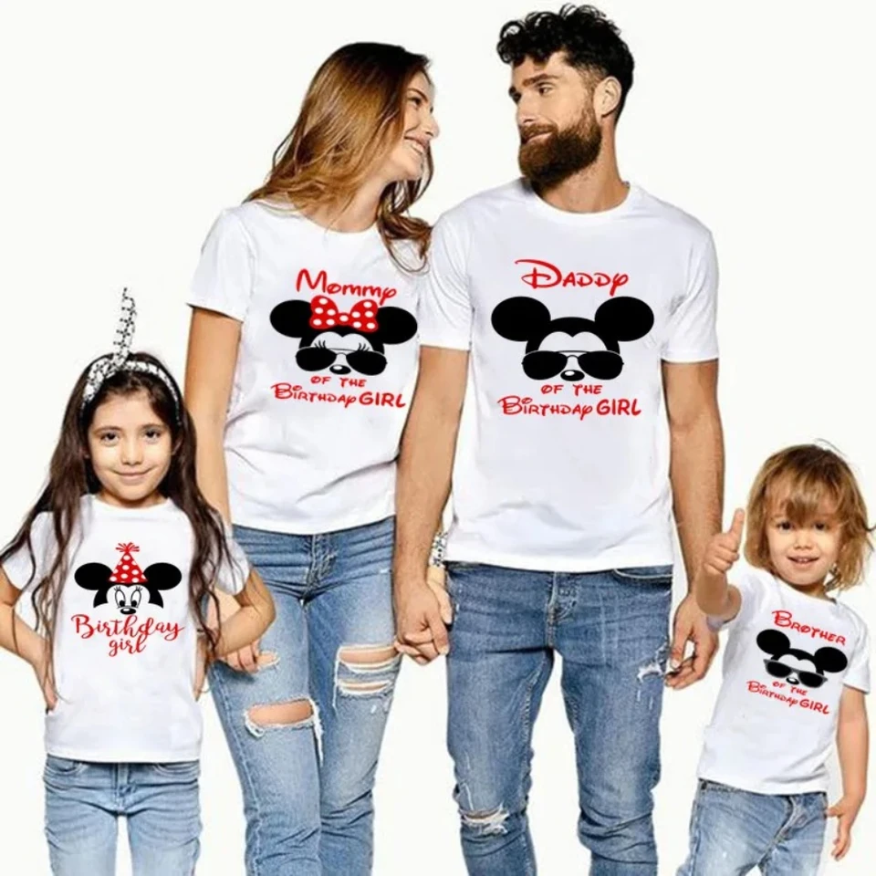 Disney narodeniny Tričko Mickey Mouse Téma Rodina Look Tshirt Family Clothing Dad Mama Detské ženy Rodina zodpovedajúce oblečenie odpaliská