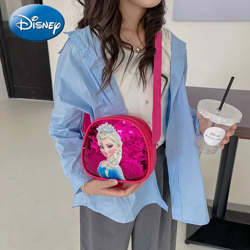 Disney New Princess Series Crossbody Bags Frozen 2 Elsa Sofia Cartoon Bag pre dievčatá módne flitre