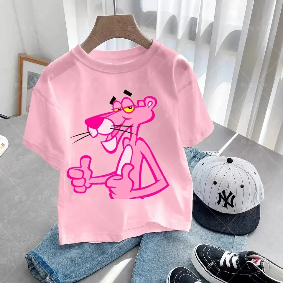 Disney Pink Panther roztomilé dievčatko Tričko Letné oblečenie Summer Ruckve Karika