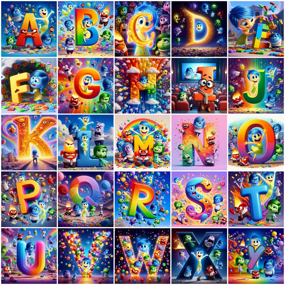 Disney plné súpravy Diamond maľba vnútri vonku DIY Diamond Mosaic Letter Obrázok kamienok výšivkov