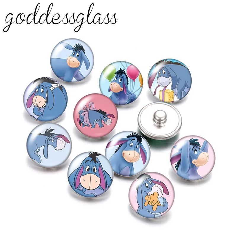 Disney Pooh Friends Eeyore Cute Donkey 10ks Round Photo Glass 18 mm snímka