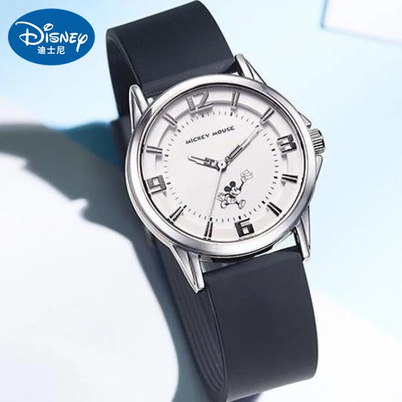 Disney pre ženy sledujte, ako Mickey Mouse Cartoon Silikone Strap Female Quartz Ragringwatch Luminous Witerproof Kadin Saati женские часы часы