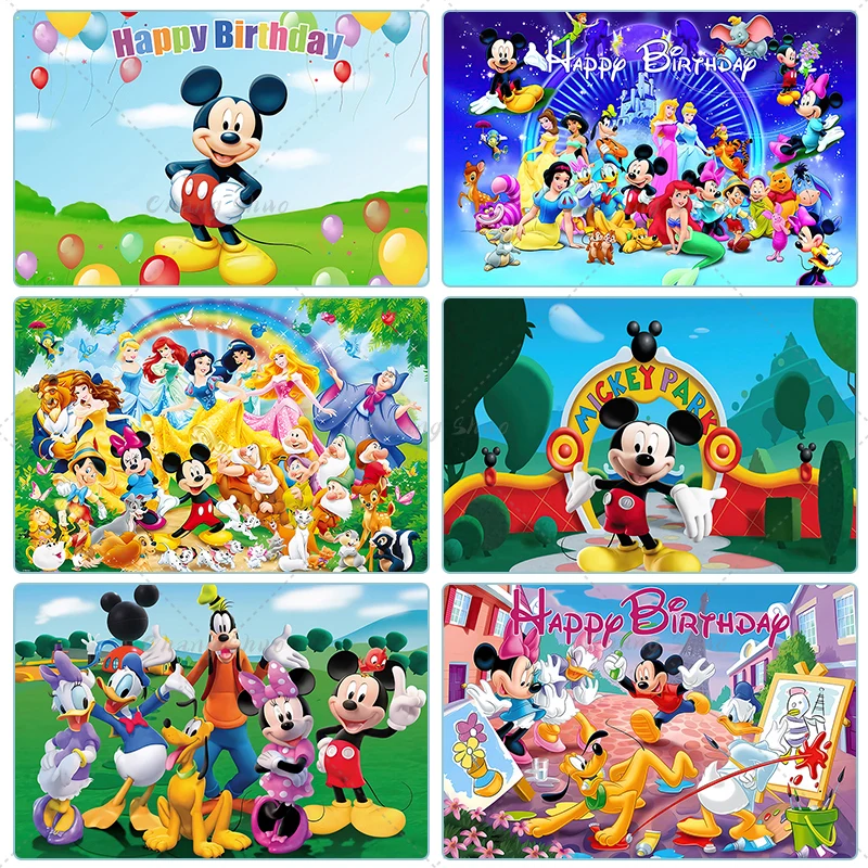 Disney Safari Mickey Mouse Party Kady dekorácie Pozadie Vinyl Photography Banner bábätko chlapci chlapci deti narodeniny