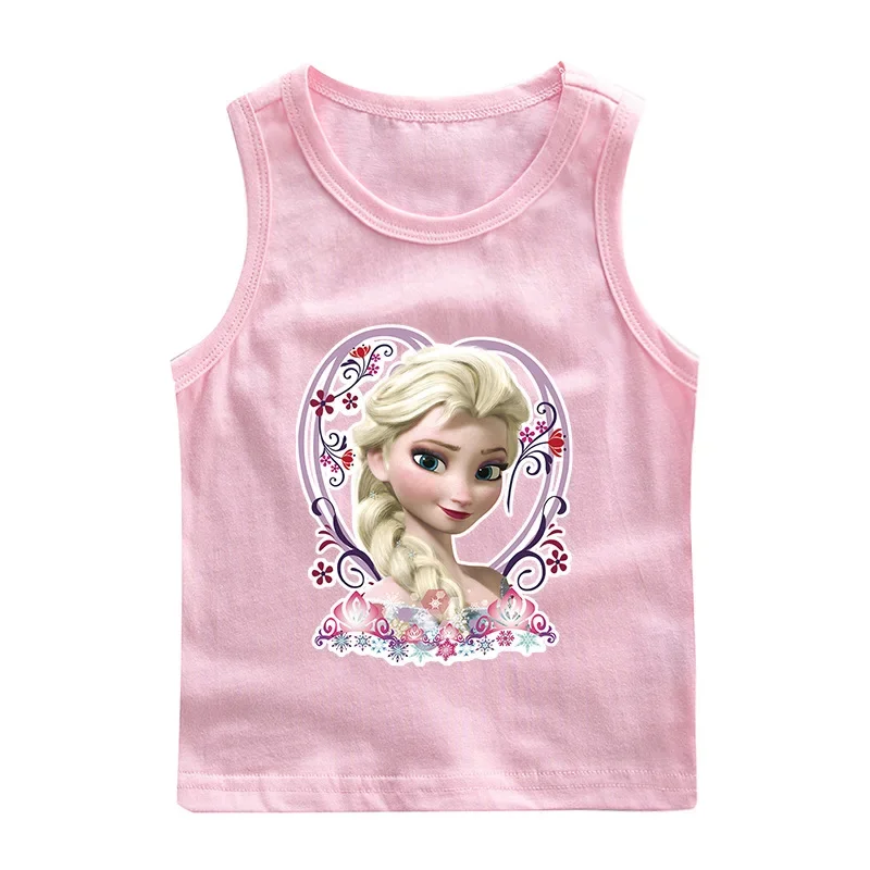 Disney Singlet for Girls Frozen Kids Underwear for Dievčatá princezná Elsa a Anna Tank topy letné nosenie bavlnených camisolov tenké vesty