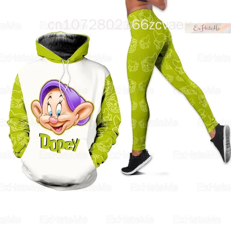 Disney Snehulienka Dámska dámska kapucňa legíny nastavujú jogu s vysokým pásom jogy súpravy jogy legíny mikiny módny športový oblek