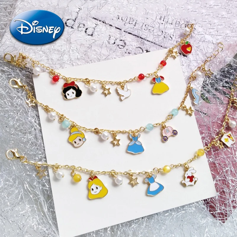 Disney Snehulienka náramky anime figúrky Popolušky princezná DIY T Bangle módne šperky Doplnky DETI Dievčatá darčeky
