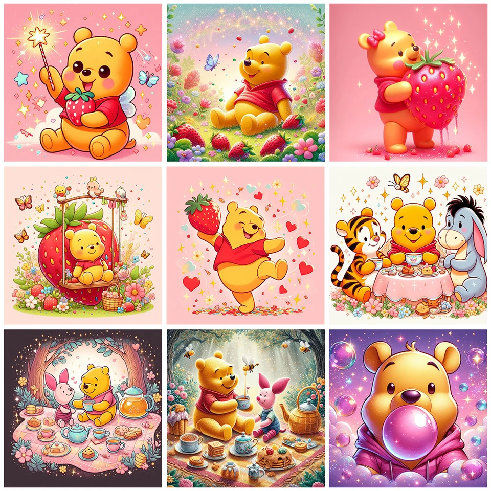 Disney Square Diamond Painting Kit Cartoon Winnie the Pooh Appltiqué Diamond Diamond vyšíva