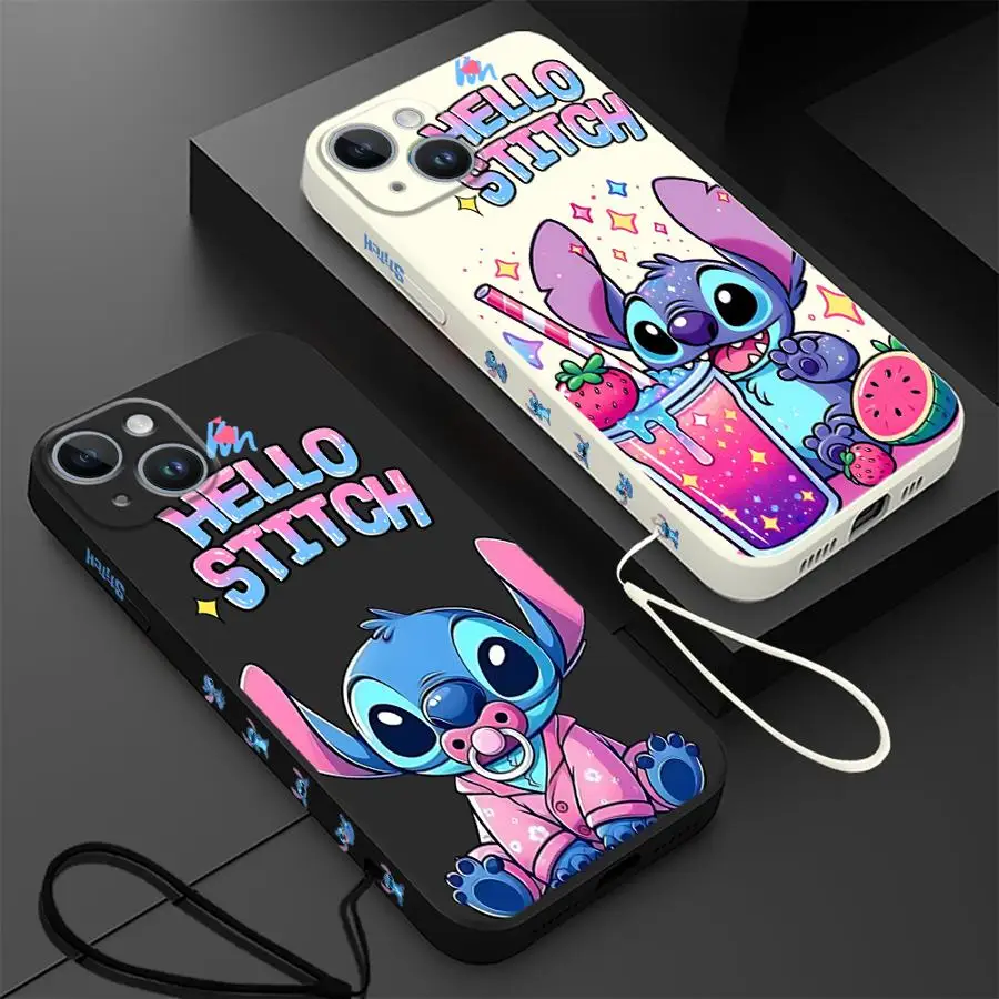 Disney steh roztomilý telefón pre telefón pre Apple iPhone SE 16 15 Plus 13 Pro 12 Mini 14Promax XS Max 11 8 7 XR Silikónový kryt