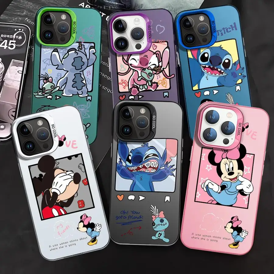 Disney Stitch Angel Lover pre iPhone 16 15 14 13 12 11 11 Mini Pro Max xr xs max 7 8 plus telefónne puzdro Shock odolný voči silikónu mäkký kryt