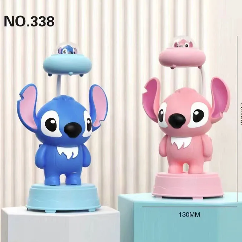 Disney Stitch Anime Cartoon LED čítanie stolovej lampy s ceruzkovým orepenom roztomilý anjelský dekorácia dekorácia nočná lampa narodeniny darček