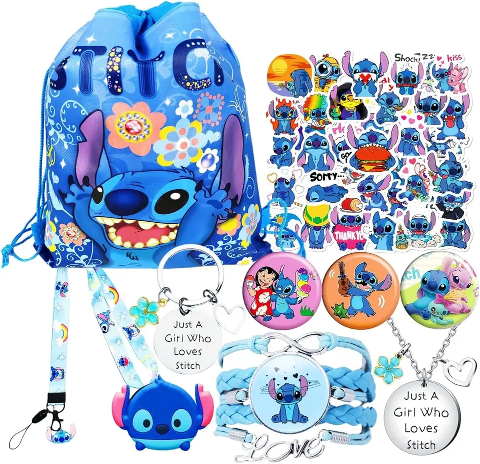 Disney Stitch Gift Toy Toy náramok nálepka zväzok vrecka fúkanie draka popcorn dieťa narodeniny pre bábätká Party Dodávky pinata hračky