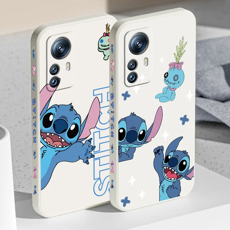 Disney Stitch Roztomilé tekuté ľavé lano pre Xiaomi Mi 14 13T 13 12T 12 11T 11i 11 A3 10T 10 9 Pro Lite Ultra 5G Back Telefón puzdro