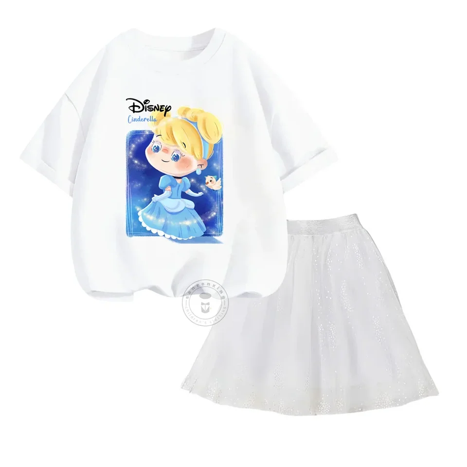 Disney Summer Bliss for Girls Elsa Princess Cartoon tlač módne tričko Skupina Soft