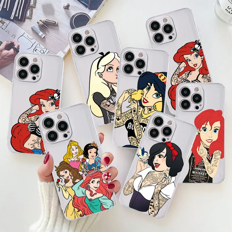 Disney Tattooed Princess Cover pre iPhone 12 13 Mini SE 11 x XS 8 7 6S Plus 14 15 Pro Max xr 11 Pro 14 15 15Pro SLEKOVÝ Soft