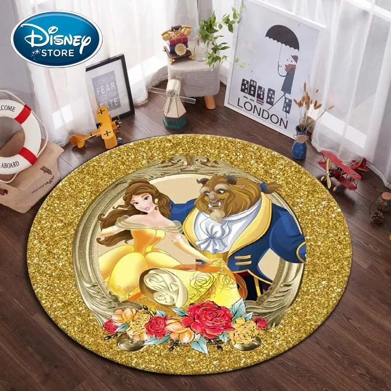 Disney The Beauty and the Beast Floor Mat Rat Baby Patchling Soft Crag Detské hry okrúhle nekĺzavé koberce Domáce spálne Dekorácie