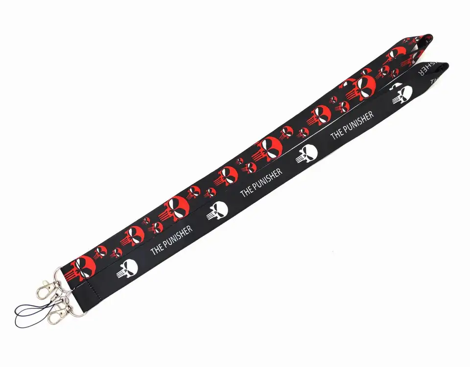 Disney the Punisher Anime Lovers Key reťaz na krk popruh pre mobilný telefón USB Držiak odznaku DIY zavesenie lana