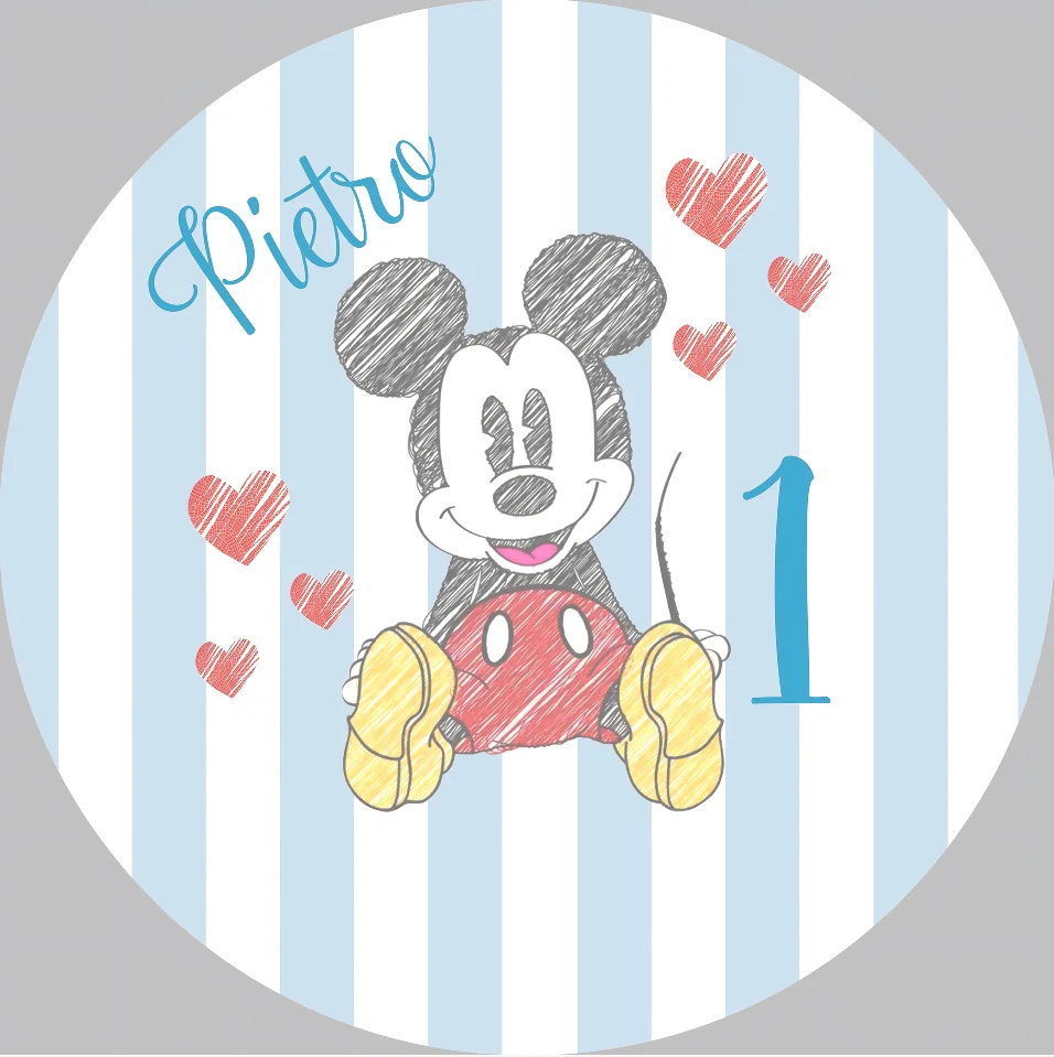 Disney všetko najlepšie k narodeninám Baby Mickey Mouse Moust kravata farebná bodka prispôsobená pozadí detských narodeninových dekorácií banner