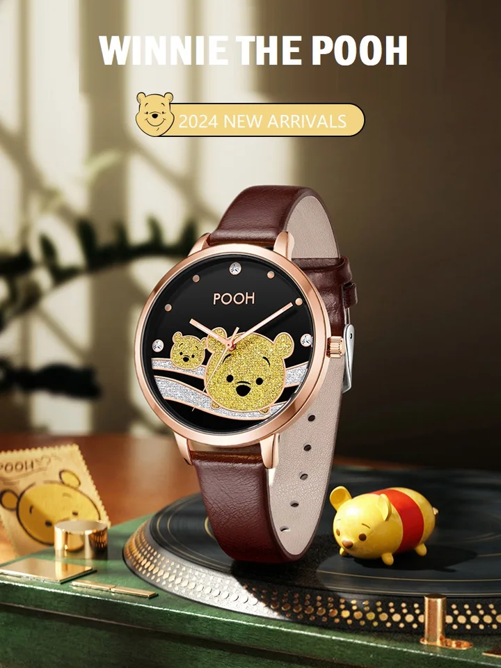 Disney Winnie Pooh Cartoon for Girl Watch Watch Rotat Dial Casual Japonsko Quartz Zápraty žien žien mládežnícke študentka nové darčekové hodiny