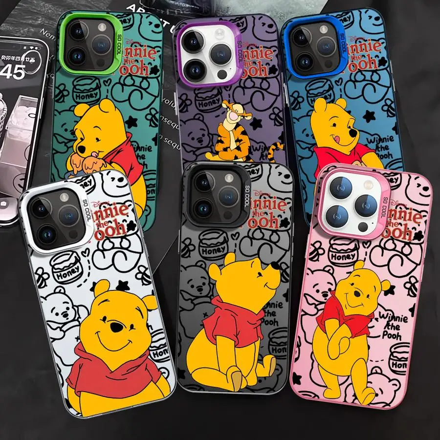 Disney Winnie Púzdro pre telefón Pú pre Apple iPhone x xr 11 15 16 Pro Max 14 Plus xs Max 13 12 12 Pro Shopproof Soft Soft Cover