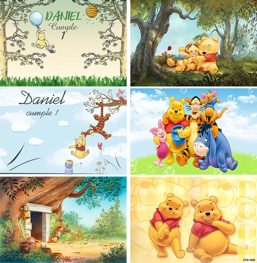 Disney Winnie the Pooh Party Chady Svadobné dekorácie Detské narodeniny Photozone Vlastné dekorácie pozadia stena