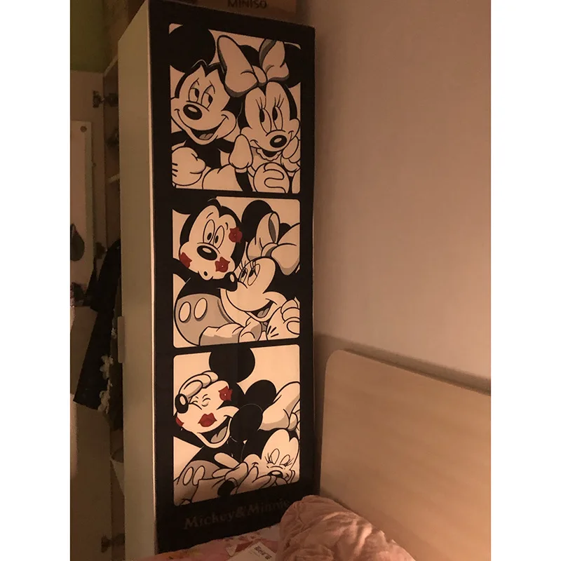 Disney zavesenie handrika Mickey Minnie pozadie retro film Ins Girl Dormitory Vertikálna verzia zavesenie obrázkov dekoratívna látka