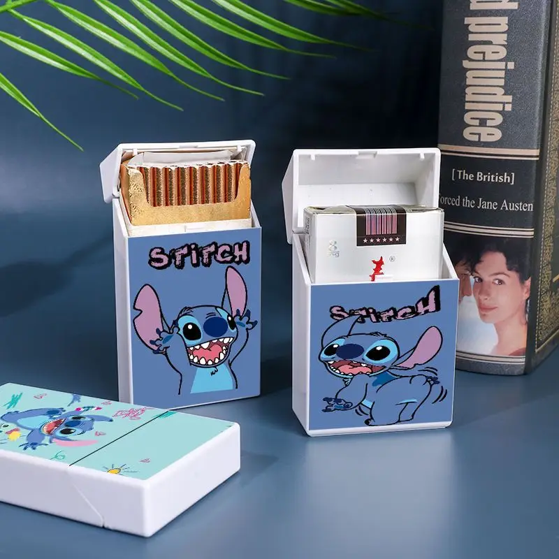 Disney's Cute Stitch Flip-Top Cigarette s malým úložným priestorom a prenosným kawaii automatickým vyskakovacím krytom pre darovanie