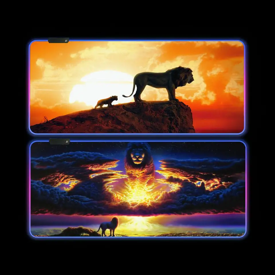 Disney's Mufasa The Lion King Miniso Mouse Pad E-Sports hráči LED RGB Klávesnica krycia stola Rat Mat