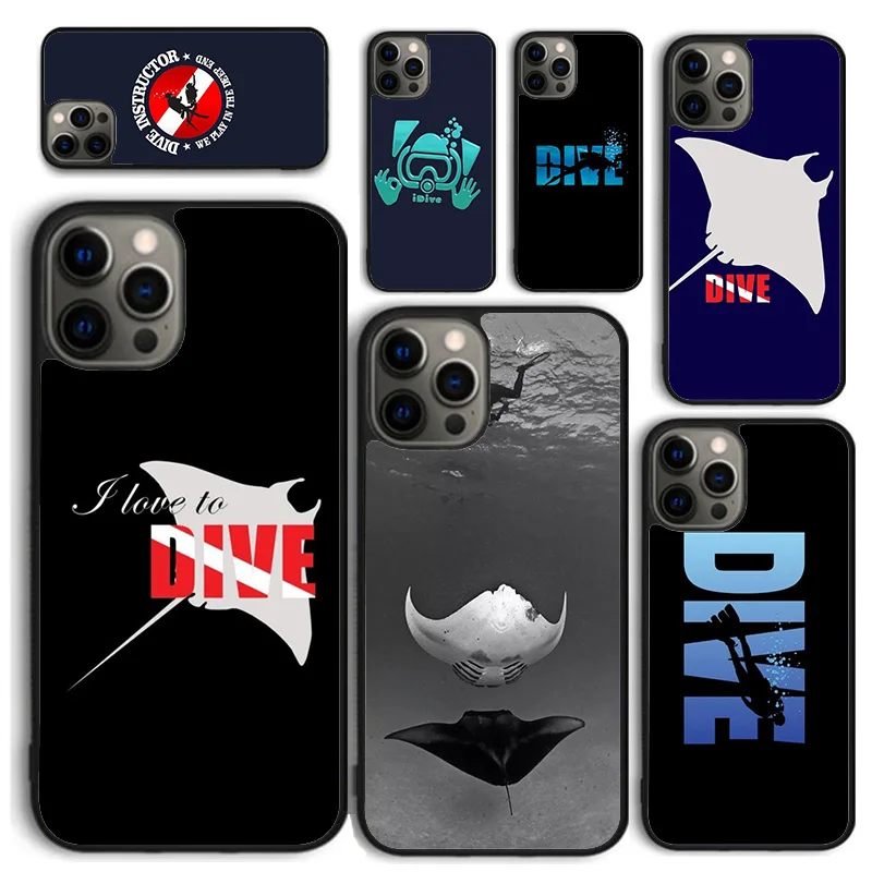 Dive Scuba Diver Diving Pase Pase pre iPhone 16 15 14 12 13 Mini Plus xs xr 11 Pro Max
