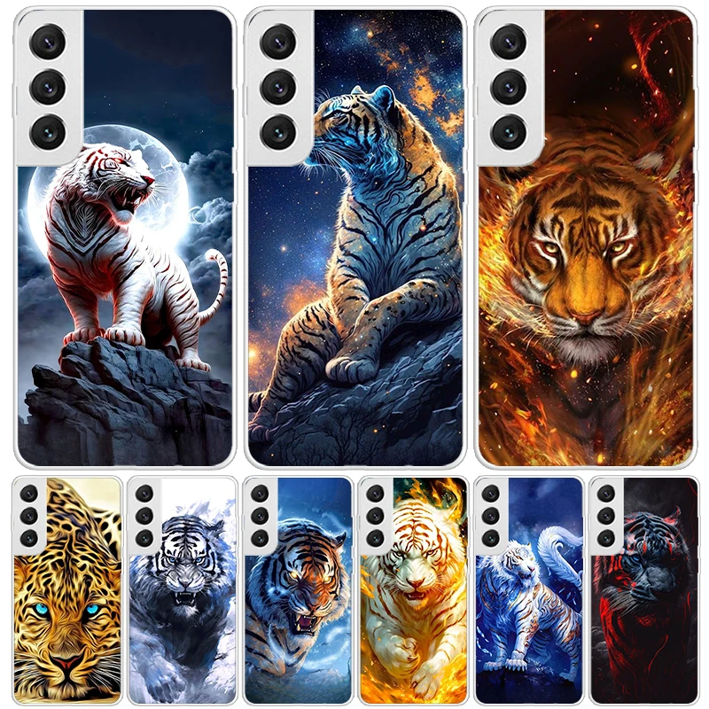 Divoké puzdro na telefón s tigrmi pre samsung galaxy S24 S23 S22 S21 Fe S20 Ultra S10 Plus S10E S9 S8 +