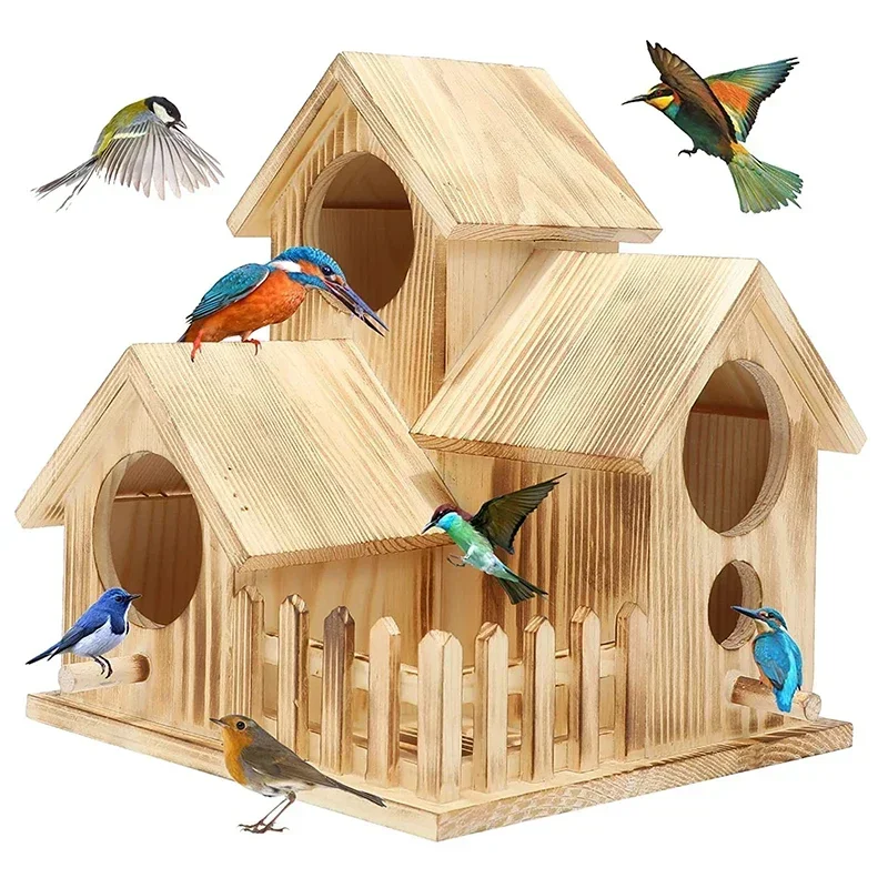 Divoký drevený vták House Outdoor Garden Courtyard Creative Bird Rest Hniezdne Hniezdenie hniezdnej skrinky pre chov vtákov