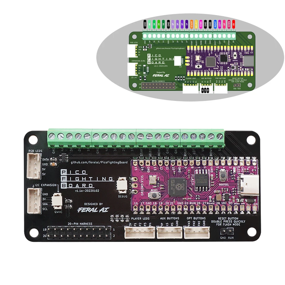 DIY Advanced Breakout Board Fighing Stick Controller Fighting Board Raspberry Pi Pico Najnovší firmvér GP2040 pre Arcade Hitbox