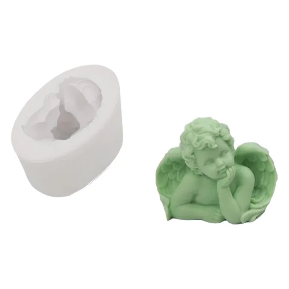 DIY anjel voňavú sviečku Sviečka Silikón 3D detská sadra Ručne vyrábané mydlové silikónové plesne Mydlo výroby dodávok