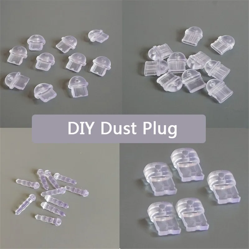DIY anti prachová zástrčka Priehľadná nabíjačka Prach Prach pre iPhone roztomilé typy C Zátky zátka Ochrana Cap Cap Cap Mobile Pendant