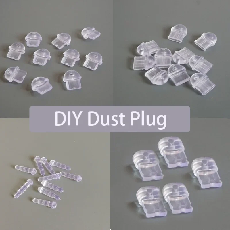 DIY anti -prachová zástrčka priehľadný nabíjací port prachový zástrčka pre iPhone Typ C -Android Plug Ochrana Caps Caps